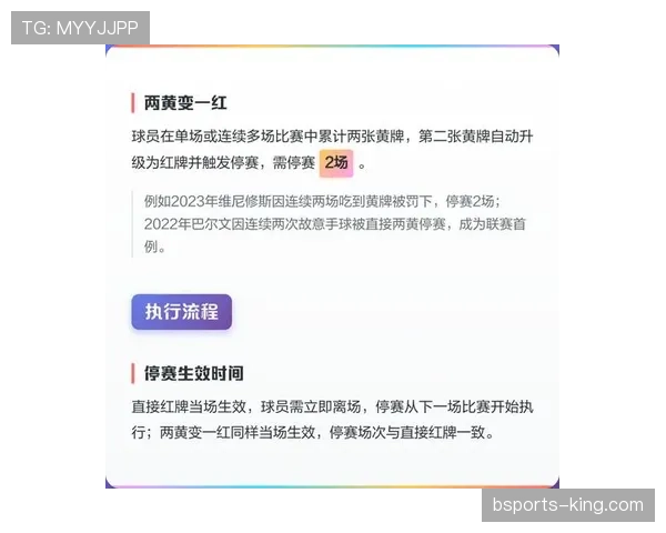 黄牌累计规则详解：累计标准与停赛判罚条件解析